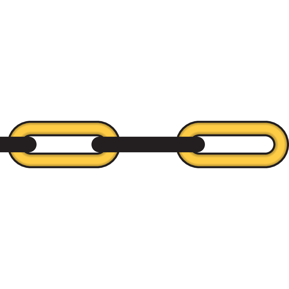 Plastic chain in yellow and black colour